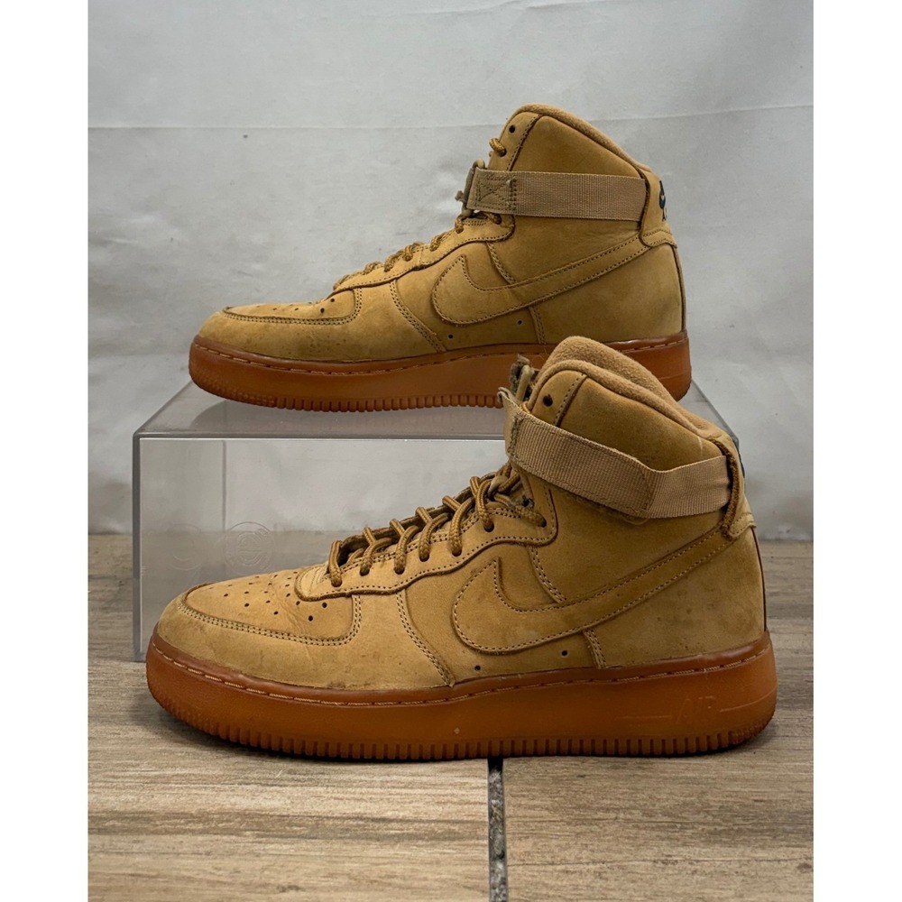 Nike Air Force 1 High Top Shoes Kids 6.5Y Wheat Gum Sole Casual Sneakers - Picture 2 of 10